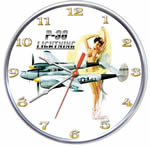 P-38 Lightning Pin-up Collectible Wall Clock